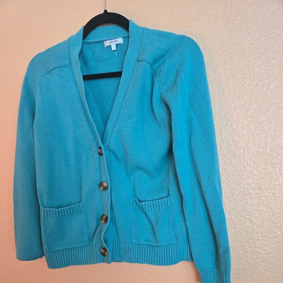 Tyler Boe Green Knit Cardigan Sweater - Picture 1 of 3